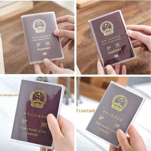 1 Piece Pu Leather New Travel Passport Holder Passport Cover Transparent And Froasted Waterproof Visuable Passport Pocket Plane