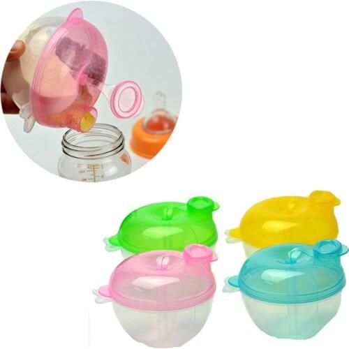 Baby Milk Food Storage Box 1 Pcs 3 Grids Rotary Milk Powder Box Safety Storage Box Container Product Portable Milk Powder Tank