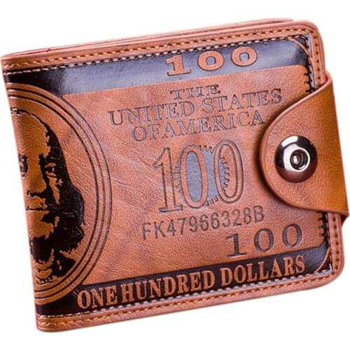 Fashion Pattern Men Wallets Cash Clutch Pocket PU Leather Card Holder Wallet Fashion Short Vintage Coin Purse