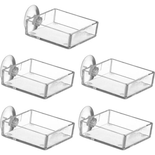 5Pcs Aquarium Feeding Supply Fish Tank Feeding Tool Feeder Tray With Suction Cup Aquarium Accessories