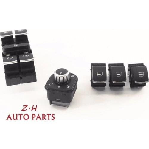 NEW 5Pcs 5ND 959 857 Power Window Master Switch & Chrome Master Heated Power Mirror Switch Sets For VW Golf Jetta MK5 MK6 Passat