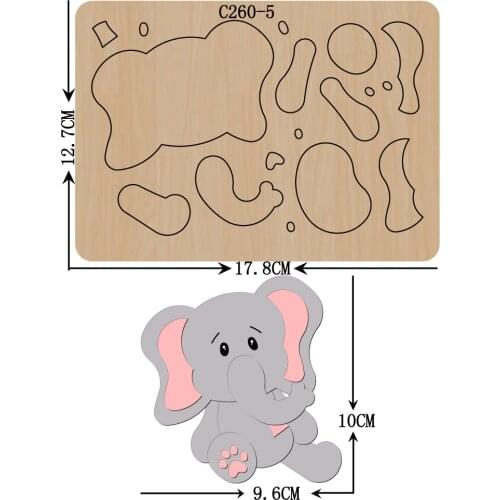 New Elephant Wooden die Scrapbooking C-260-5 Cutting Dies for common die cutting machines on the market