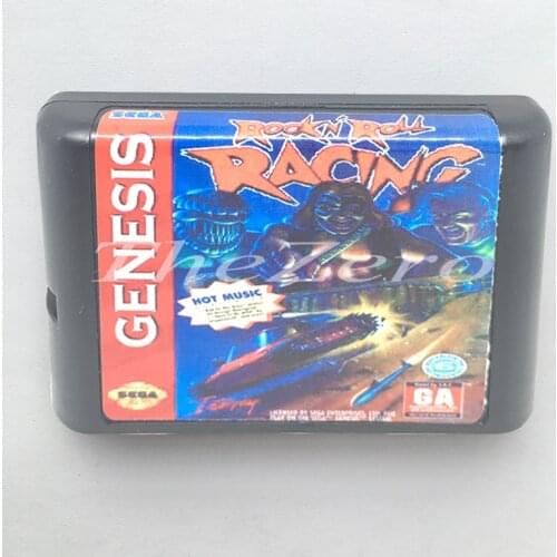 Rock N'Roll Racing EU/JAP Shell for 16 bit Game Card for Genesis System for Sega Mega Drive