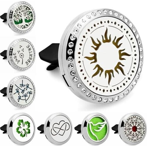 Mixed styles Dogs Stainless Steel Bling Car Air Freshener Perfume Essential Oil Aromatherapy Diffuser Locket free 10pads