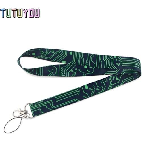 PC1663 CPU Phone Lanyards For Keychain ID Card Pass Gym Mobile USB Badge Key Ring Holder Neck Straps