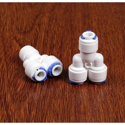 Fit 1/4" 6.35mm OD Tube Y Shaped Food Grade POM Quick Fitting Connector For Aquarium RO Water Filter Reverse Osmosis System