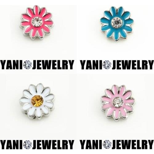 20Pcs White/ Pink Color Daisy Flowers Floating Charms For Glass Living Locket Women Necklaces Mother Day Gift Jewelry Wholesale