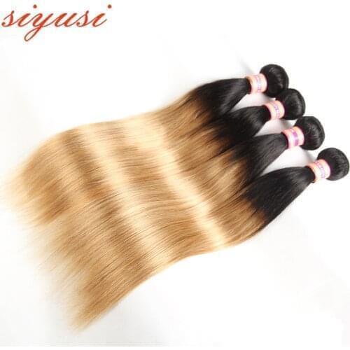 Ombre Honey Blonde Human Hair Bundles Pre-colored 1B/4/27/30/99j/Burgundy Ombre Straight Human Hair Weave Bundles