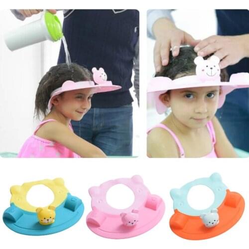 New Adjustable Baby Shower Cap Hair Wash Shield for Children Protect Shampoo Kids Bath Visor Hat Infant Waterproof Cap