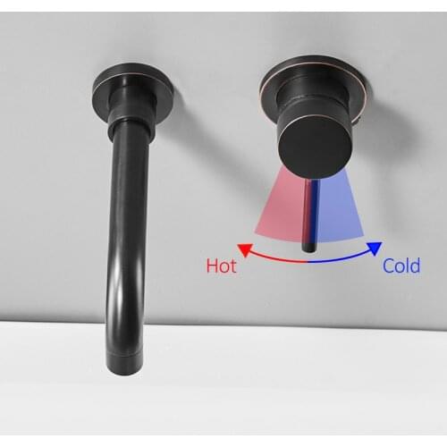 Vidric Black Chrome Gold Concealed Basin Faucet Wall Mount 360 Rotation Wash Sink Faucet Single Lever Mixer Tap H/C Water Tap