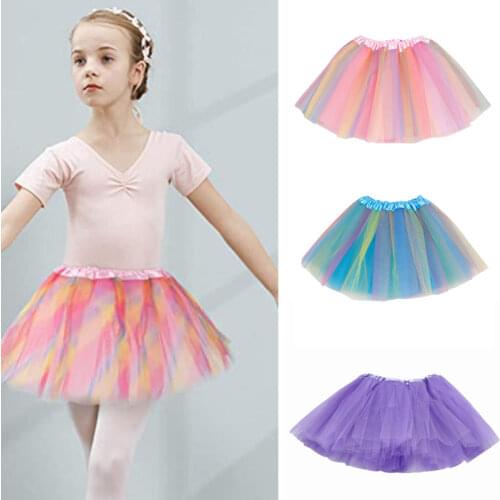 2-8 Years Old Childrens Dance Performance Tutu Skirt Multicolor Skirt Ballet Dance Princess Party