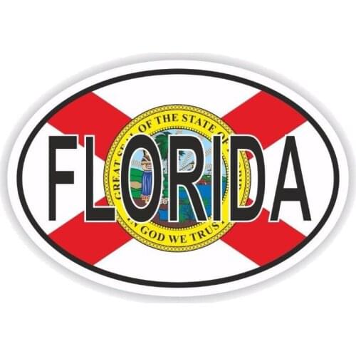 Funny Florida Country Code Decal Oval KK Reflective Car Sticker Waterproof Laser Fashion Pvc 10CM X 6.8CM
