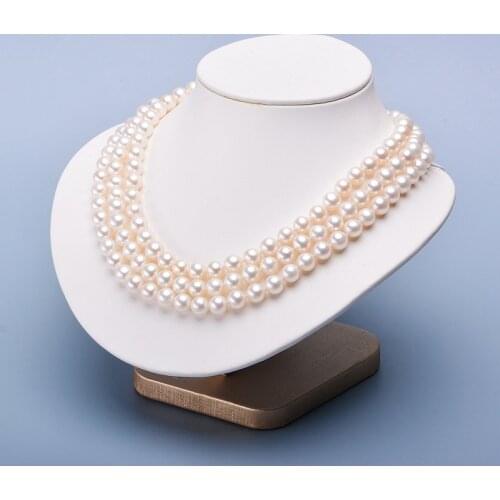 Pearl 8-9 nearly round necklace sweater chain s925 silver buckle good quality fashion light luxury jewelry with gift box SP63