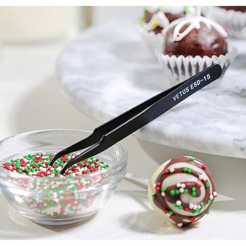 1PC Anti-static Elbow Stainless Steel Tweezers Cake Mold Sugarcraft Tool