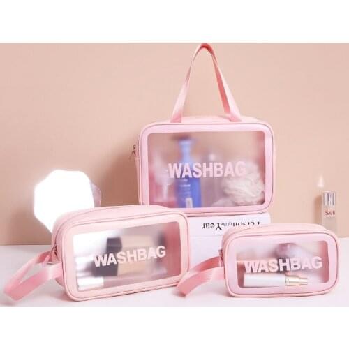 1pcs multifunctional cosmetic bag waterproof translucent storage bag cosmetic storage bag box cosmetic bag PVC zipper travel