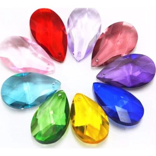 Mixed Colors 30pcs 38mm K9 Crystal Chandelier Living Bedroom Dinning Lamp Almond Shape