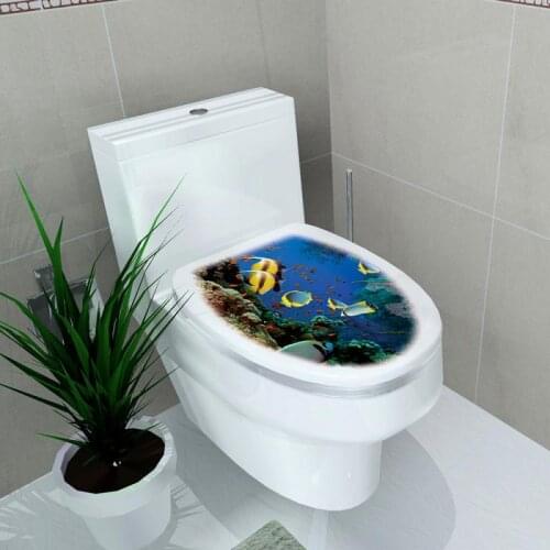 32x39cm 8 Color Toilet Cover Wall Stickers 3D Waterproof Bathroom Decal Pvc stereo toilet stickers