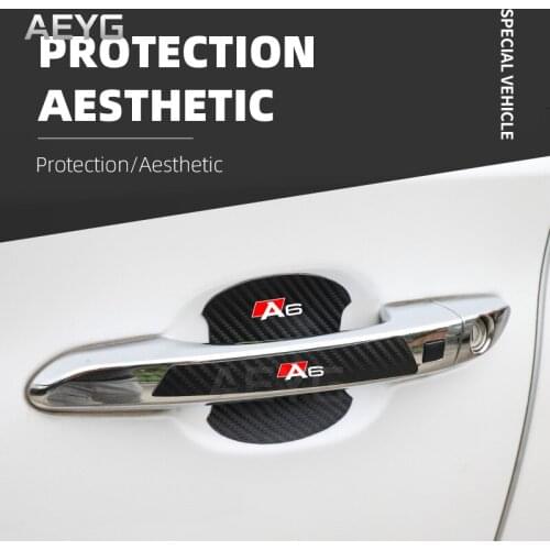 Car Door Handle Carbon Fiber Stickers Film For Audi A6 c5 c6 c7 2020 Protector Decals Vinyl Auto Automotive Goods Accessories