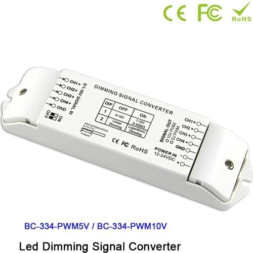 BC334 DIP switches out 4 channels LED dimming signal converter signal driver controller0/1-10V to PWM 5V/PWM 10V 2 for led lamp