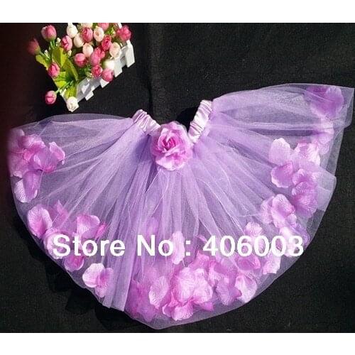 Free Shipping Girls Petal Tutu Cute Baby Party Skirts