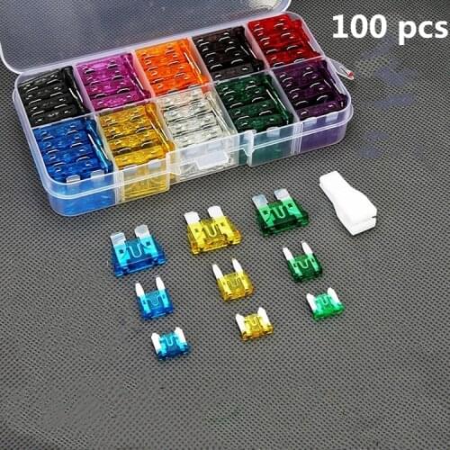 Big promotion car fuse! 100Pcs/lot Auto Car Truck ATC Fuse different AMP Mini,small and medium Blade Mixed Set