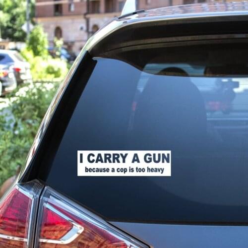 Black/Sliver I Carry A Gun Car Stickers Gun Gift Gun Rights Dacel For Car Body Rear Windshield Decoration S005