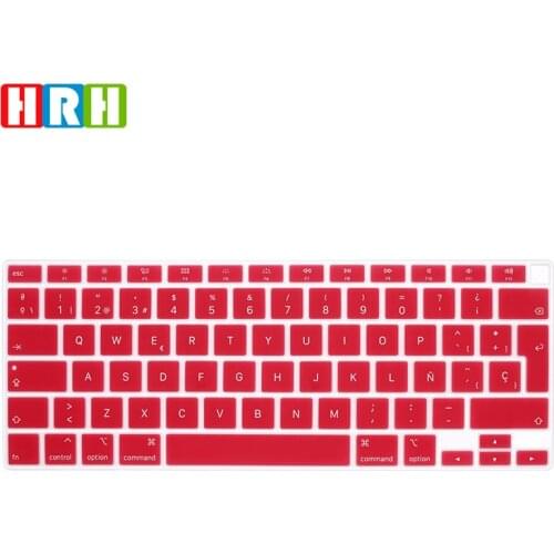 HRH colorful Silicone Spanish Keyboard Skin Cover Protector EU Version For MacBook Newest Air 13 touch bar ID A2179 M1 A2337
