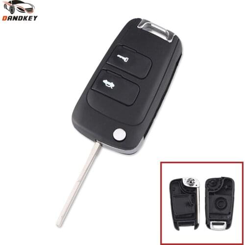 DANDKEY Folding Flip Remote Key Shell Case Smart Car Key Housing Cover Fob For Chevrolet Epica Uncut Blade