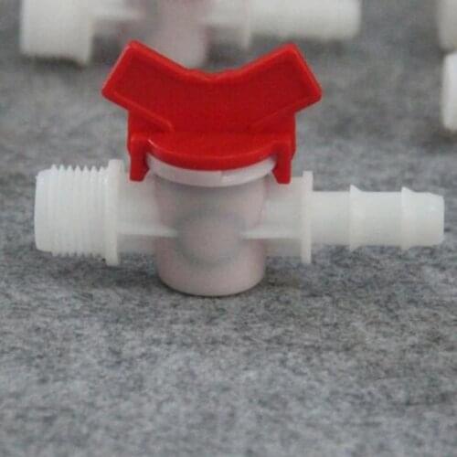 G 1/2" Male Thread - 6mm Plastic Hose Barb Valve Quick Plug Tube Connector Pipe Fitting Switch for Garden Fish Aquarium