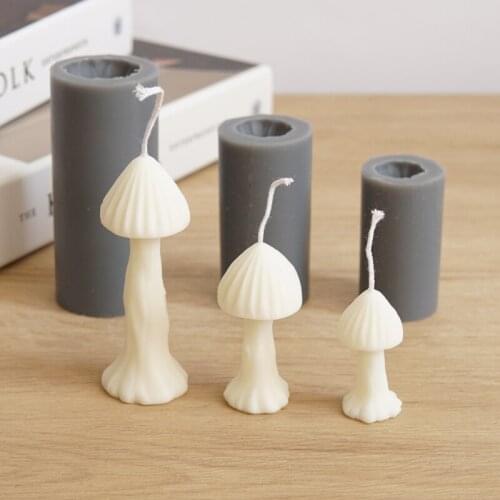 Simulation Cute Mushroom Shape Scented Candle Silicone Resin Soap Mold Plants Handmade Tools Plaster Decoration Bedroom Diffuser