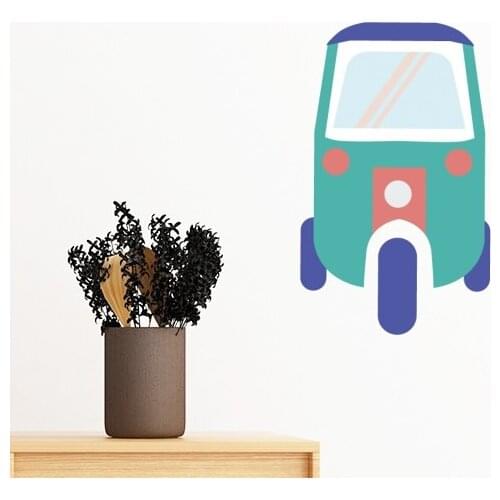 Kingdom of Thailand Thai Customs Culture Three Wheeled Tractor Wall Sticker Art Decals Mural DIY Wallpaper for Room Decal