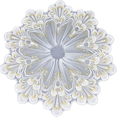 1Yards Embroidery Gold Lace Fabric 18cm Wide Guipure Mesh Lace Trim Ribbons Lace Ribbon And Trims For Sewing Craft dentelle QA16