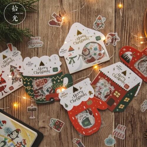 Miss time happy Christmas diy paper diary sticker Scrapbooking Decoration label 1 lot = 1 pack = 40 pcs
