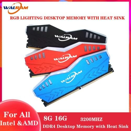 WALRAM RGB DDR4 32GB 16GB 8GB PC Memory RAM Memoria Module Computer Desktop 3200 Mhz Desktop Memory Support Motherboard