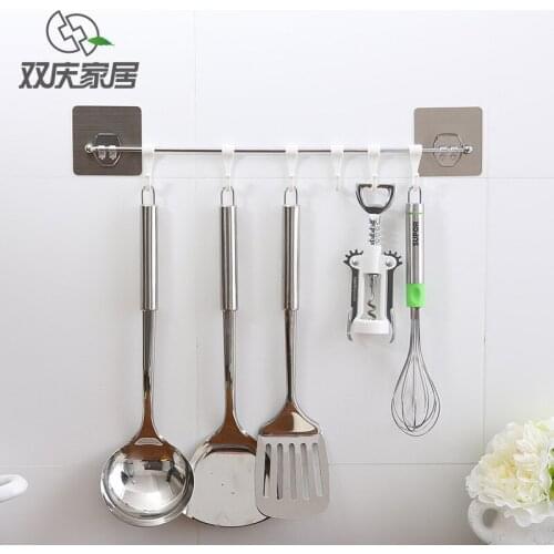 Powerful Suction Cup Hook Bathroom Wall Seamless Nail-free Hook Kitchen Bathroom Creative Wall Hanging Hook Six Hooks