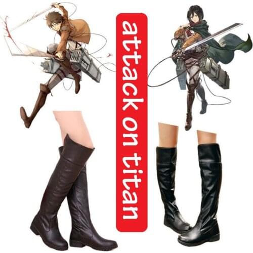 Shingeki no kyojin attack on titan levi cosplay men adult shoes boots ackerman Eren Jaeger mikasa halloween costumes for women