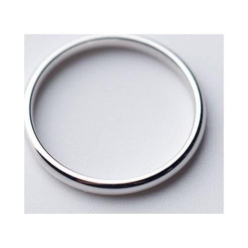 Real 925 Sterling Silver Classic Round Minimalist Unisex Ring Wedding Geometric Fine Jewelry Trendy Accessories Gift