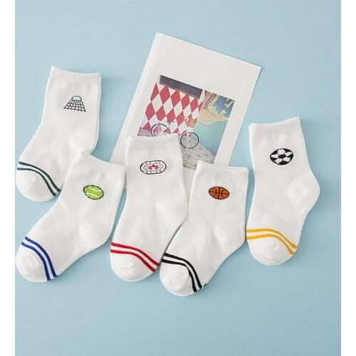 5 pair of socks children baby socks Group South Korea cartoon football sports socks cotton jacquard