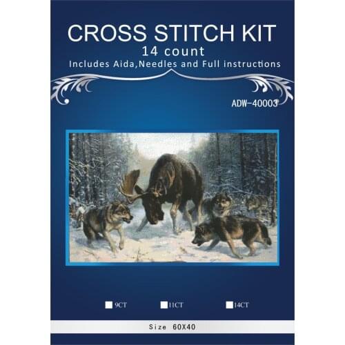 Oneroom Owl and wolves war Embroidery Needlework Crafts 14CT Unprinted DMC DIY Quality Cross Stitch Kits Handmade Arts Decor