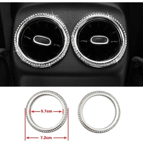 For Mercedes Benz GLA Class GLA200 GLA220 GLA250 2020 2021 Armrest Box Rear Air Conditioner AC Outlet Vent Crystal Trim Ring