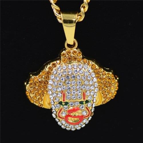 Popular jewelry European and American hip-hop accessories Cosplay classic clown pendant Rhinestone fashion hip-hop Necklace