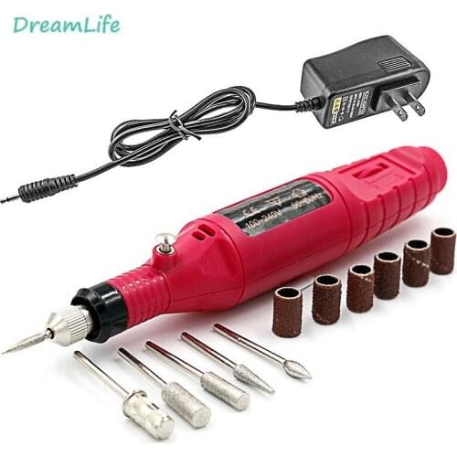 Professional Electric Nail Drill Machine Kit Manicure Pro Pedicure Acrylic Nail Art Polisher Mill Grinding Sanding 6 Bit Machine