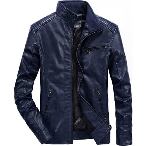 Dropshipping Mens Leather Jackets Handsome Motorcycle Leather Jacket Zipper Black Men Leather Suede Jacket Casual Male Outwear