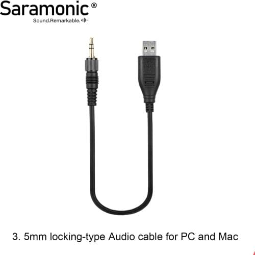 Saramonic USB-CP30 TRS To USB Microphone Connector Adapter Audio Output Cable for Wireless Lavalier Mic Systems