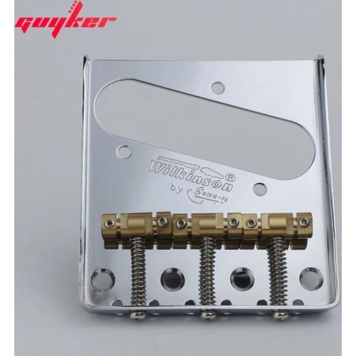Wilkinson WTB Chrome Tele Bridge Steel Base Brass Saddles Compensated Grooves Saddles for TL guitar