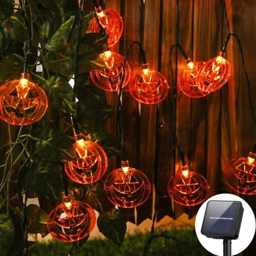 Battery/Solar Halloween Pumpkin String Lights 10/40/50leds Decorate Lights for Christmas New Year Home Party Garden Indoor Decor