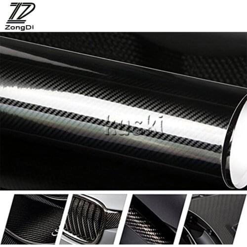 ZD For Skoda Octavia A5 A7 2 Fabia Yeti BMW E60 F30 X5 E53 Inifiniti Car Glossy 5D Carbon Fiber Vinyl Film Waterproof Stickers