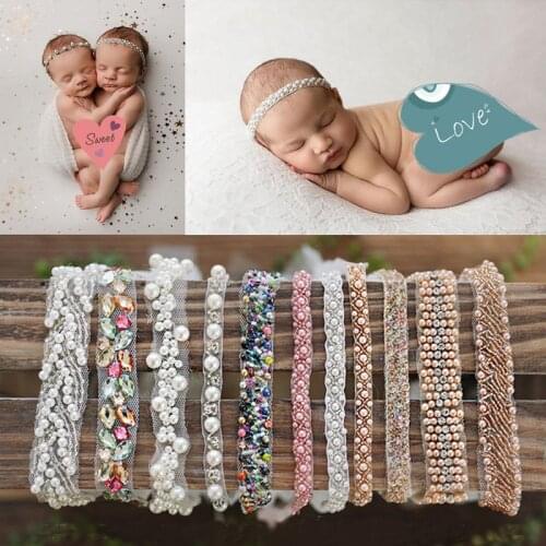 Pearl Headband Newborn Baby Twins Hairwear Newborn Photography Props Baby Photo Aeccessories