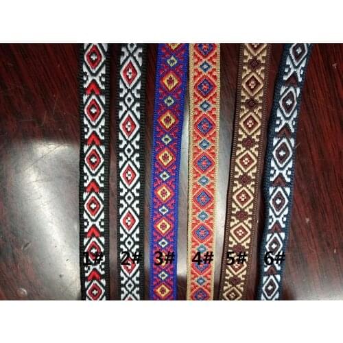 10 yards/lot wide 1.1cm Woven Jacquard Ribbon geometry pattern in 6color for Garment accessories AY-3145