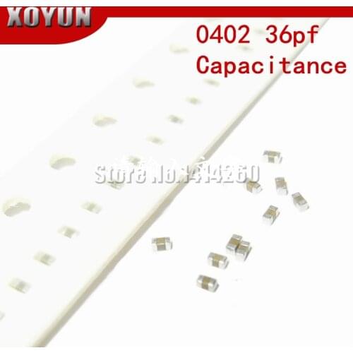 100pcs 0402 36pf 50V X7R 10% SMD ceramic capacitor MLCC